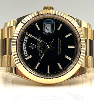 Rolex Day-date 40 40mm Black Index Dial Yellow Gold Bracelet 228238 Unworn 2023
