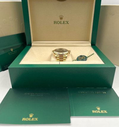 Rolex Day-date 40 40mm Black Index Dial Yellow Gold Bracelet 228238 Unworn 2023