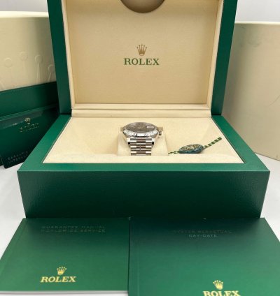 Rolex Day-date 40 40mm Blue Roman Dial White Gold 228239 Unworn 2023