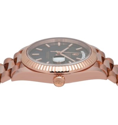 Rolex Day-date 40 40mm Brown Diagonal Motif Dial
