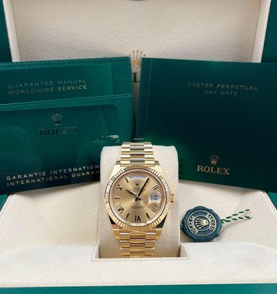 Rolex Day-date 40 40mm Champagne Roman Dial Yellow Gold Bracelet 228238 Unworn 2024
