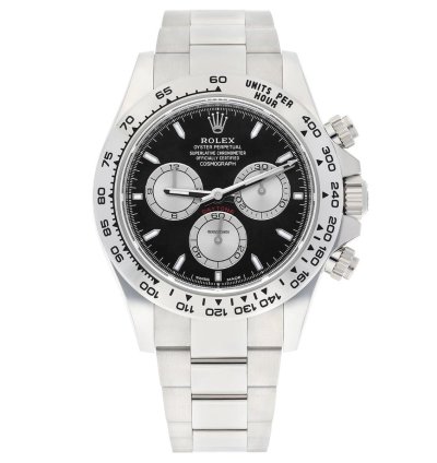 Rolex Daytona Cosmograph Daytona 18k White Gold Watch Black Dial Baby Lemans 126509