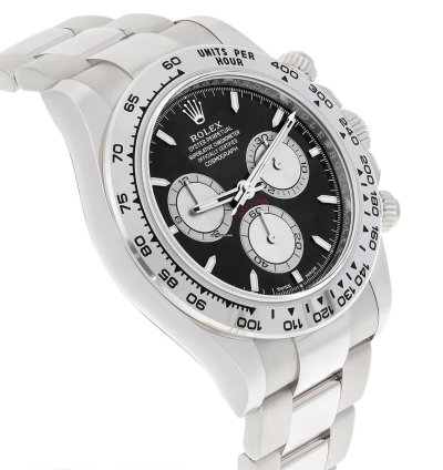 Rolex Daytona Cosmograph Daytona 18k White Gold Watch Black Dial Baby Lemans 126509