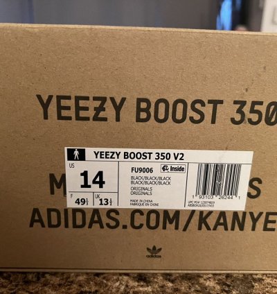 Yeezy Boost 350 V2 Black Size 14