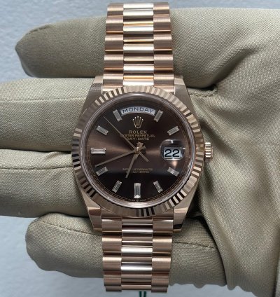 Rolex Day-date 40 40mm Chocolate Diamond Dial 228235 New 2023