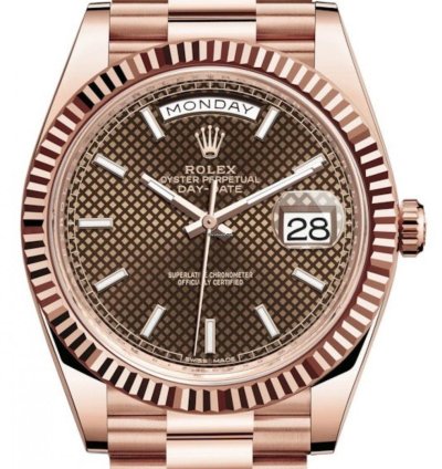 Rolex Day-date 40 40mm Chocolate Stick Dial 228235
