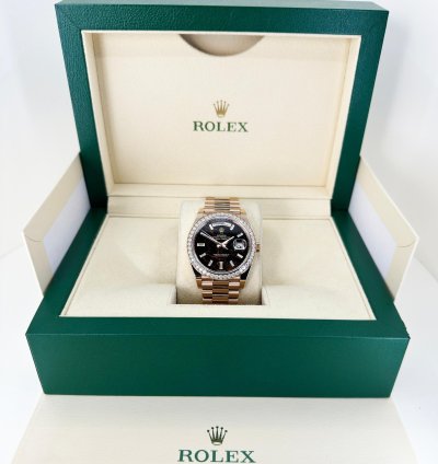 Rolex Day-date 40 40mm Diamond Bezel Rose Gold Eisenkiesel Dial Presidential