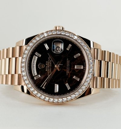 Rolex Day-date 40 40mm Diamond Bezel Rose Gold Eisenkiesel Dial Presidential