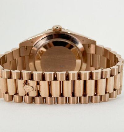 Rolex Day-date 40 40mm Diamond Bezel Rose Gold Eisenkiesel Dial Presidential