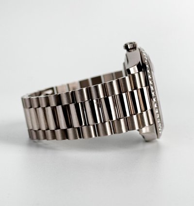 Rolex Day-date 40 40mm Diamond Bezel White Gold Silver Baguette Diamond Dial Presidential 228349rbr