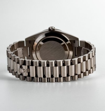Rolex Day-date 40 40mm Diamond Bezel White Gold Silver Baguette Diamond Dial Presidential 228349rbr