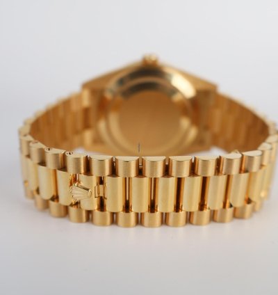 Rolex Day-date 40 40mm Diamond Bezel Yellow Gold Black Baguette Diamond Dial Presidential 228348