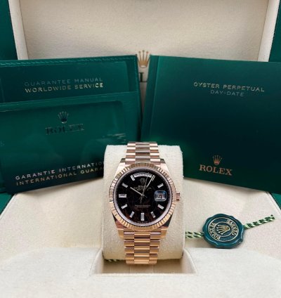 Rolex Day-date 40 40mm Eisenkiesel Dial Rose Gold Bracelet 228235 Unworn 2023