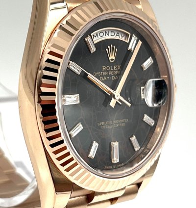 Rolex Day-date 40 40mm Eisenkiesel Dial Rose Gold Bracelet 228235 Unworn 2023