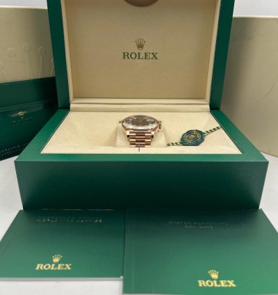 Rolex Day-date 40 40mm Eisenkiesel Dial Rose Gold Bracelet 228235 Unworn 2023