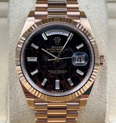 Rolex Day-date 40 40mm Eisenkiesel Dial Rose Gold Bracelet 228235 Unworn 2023