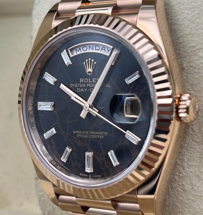 Rolex Day-date 40 40mm Eisenkiesel Dial Rose Gold Bracelet 228235 Unworn 2023