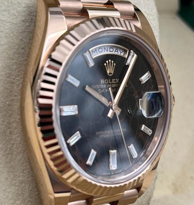Rolex Day-date 40 40mm Eisenkiesel Dial Rose Gold Bracelet 228235 Unworn 2023