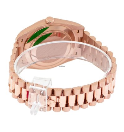 Rolex Day-date 40 40mm Everose Gold Chocolate Diagonal Motif Index Dial 228235