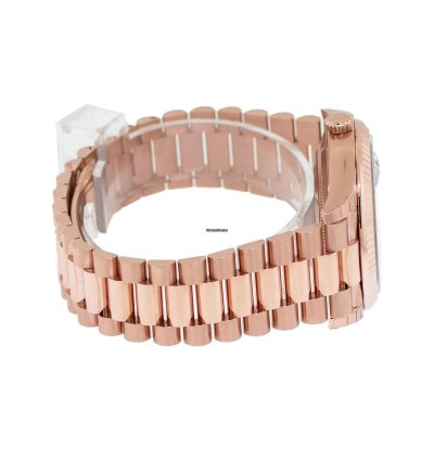 Rolex Day-date 40 40mm Everose Gold Chocolate Diagonal Motif Index Dial 228235