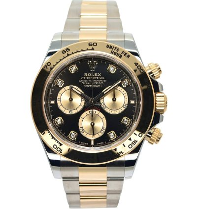 Rolex Daytona Cosmograph Daytona 40mm 126503-0002 Bright Black Golden Dial With Diamonds