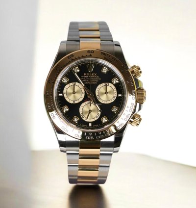 Rolex Daytona Cosmograph Daytona 40mm 126503-0002 Bright Black Golden Dial With Diamonds