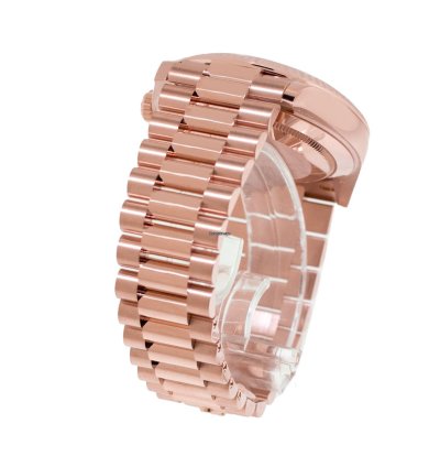 Rolex Day-date 40 40mm Everose Gold White Roman Dial Fluted Bezel 228235
