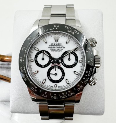 Rolex Daytona Cosmograph Daytona 40mm Black Ceramic Bezel Stainless Steel White Dial 116500ln