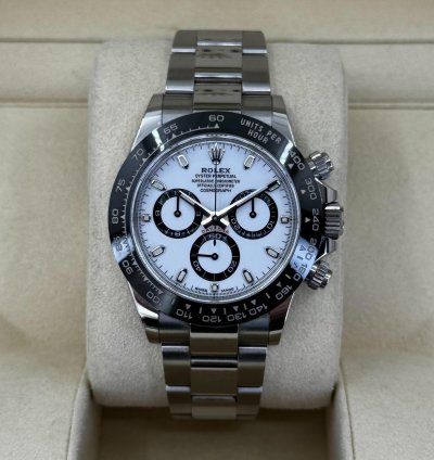 Rolex Daytona Cosmograph Daytona 40mm Black Ceramic Bezel Stainless Steel White Dial 116500ln
