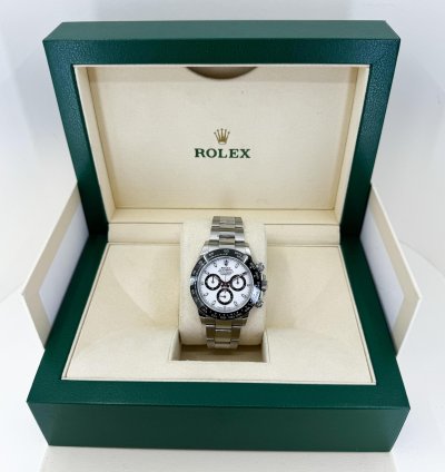 Rolex Daytona Cosmograph Daytona 40mm Black Ceramic Bezel Stainless Steel White Dial 116500ln
