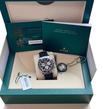 Rolex Daytona Cosmograph Daytona 40mm Diamond Dial White Gold Oysterflex Watch 126519