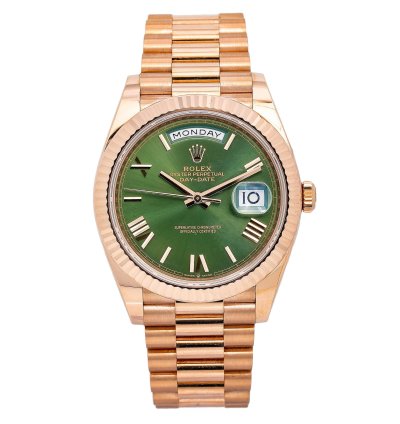 Rolex Day-date 40 40mm Green Dial Rose Gold