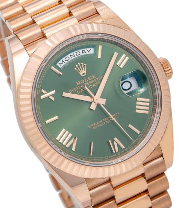 Rolex Day-date 40 40mm Green Dial Rose Gold