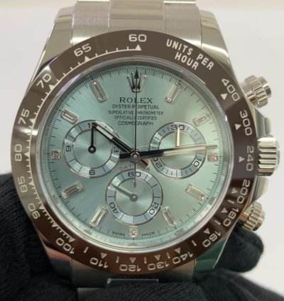 Rolex Daytona Cosmograph Daytona 40mm Platinum - Ice Blue Diamond Dial - Oyster Bracelet 116506
