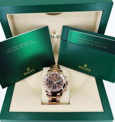 Rolex Daytona Cosmograph Daytona 40mm Rose Gold Chocolate Index Dial 116505