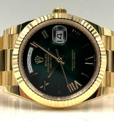 Rolex Day-date 40 40mm Green Ombre Dial Yellow Gold Bracelet 228238 Unworn 2025