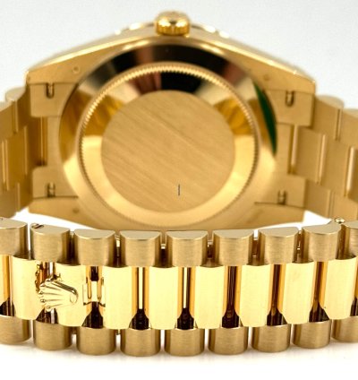 Rolex Day-date 40 40mm Green Roman Dial Diamond Bezel Yellow Gold Bracelet 228348rbr Unworn 2024
