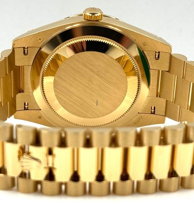 Rolex Day-date 40 40mm Green Roman Dial Diamond Bezel Yellow Gold Bracelet 228348rbr Unworn 2024
