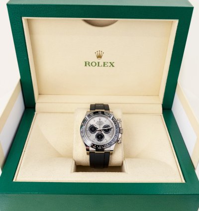 Rolex Daytona Cosmograph Daytona 40mm White Gold Grey Index Dial Oysterflex Band 116519ln