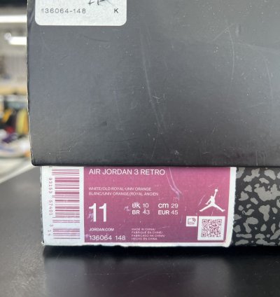 Air Jordan 3 Knicks Sz 11 2019