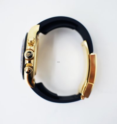 Rolex Daytona Cosmograph Daytona 40mm Yellow Gold Black Paul Newman Dial Oysterflex Band 116518ln