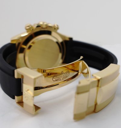 Rolex Daytona Cosmograph Daytona 40mm Yellow Gold Black Paul Newman Dial Oysterflex Band 116518ln