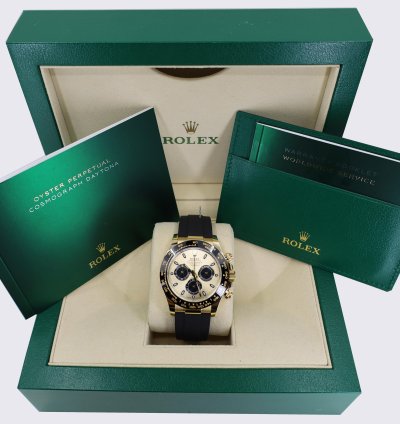 Rolex Daytona Cosmograph Daytona 40mm Yellow Gold Champagne Index Dial Oysterflex Band 116518ln