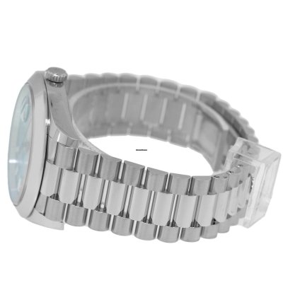 Rolex Day-date 40 40mm Platinum Ice Blue Diamond Dial Smooth Bezel 228206