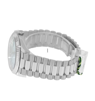 Rolex Day-date 40 40mm Platinum Ice Blue Index Dial Fluted Bezel 228236