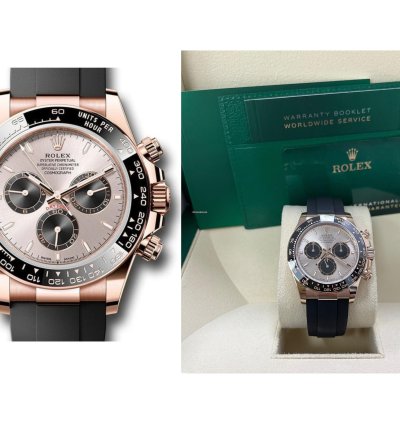 Rolex Daytona Cosmograph Daytona Black Bezel - Sundust And Black Index Dial - Oysterflex Strap 126515