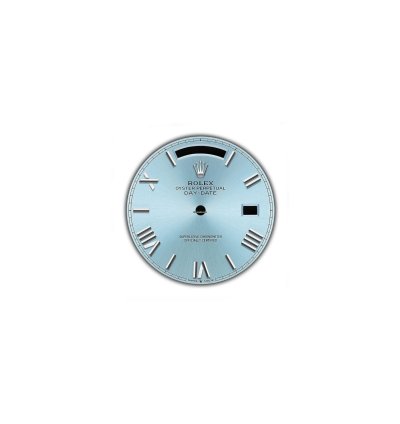 Rolex Day-date 40 40mm Platinum President Fluted Bezel Ice Blue Roman Dial