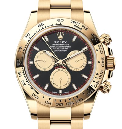 Rolex Daytona Cosmograph Daytona Black Champagne Dial Unworn Full Set Yellow Gold Paul Newman