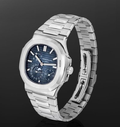 Patek Philippe Nautilus 5712 1a-001 Moonphase Steel Blue-black Index Dial 40 Mm