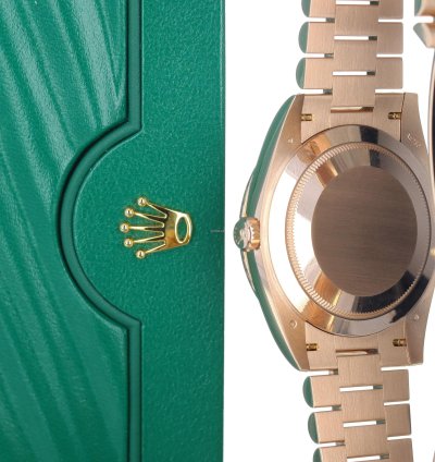 Rolex Day-date 40 40mm President 18k Rose Gold Diamond Anniversary Olive Green Roman Rare 228345rbr